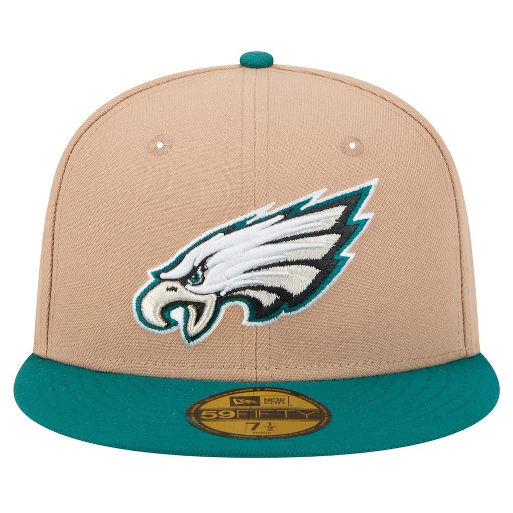 Philadelphia Eagles New Era Logo Main 59FIFTY Fitted Hat Tan | NFL