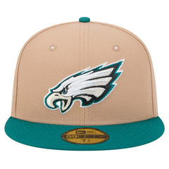 Philadelphia Eagles New Era Logo Main 59FIFTY Fitted Hat Tan | NFL