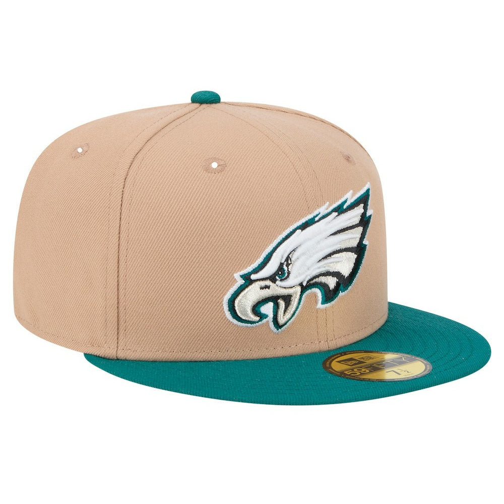 Philadelphia Eagles New Era Logo Main 59FIFTY Fitted Hat Tan | NFL
