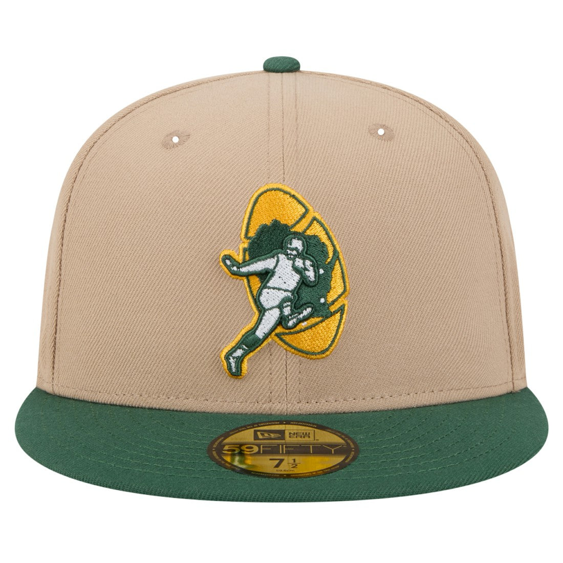 Green Bay Packers New Era Throwback Logo Main 59FIFTY Fitted Hat Tan | NFL