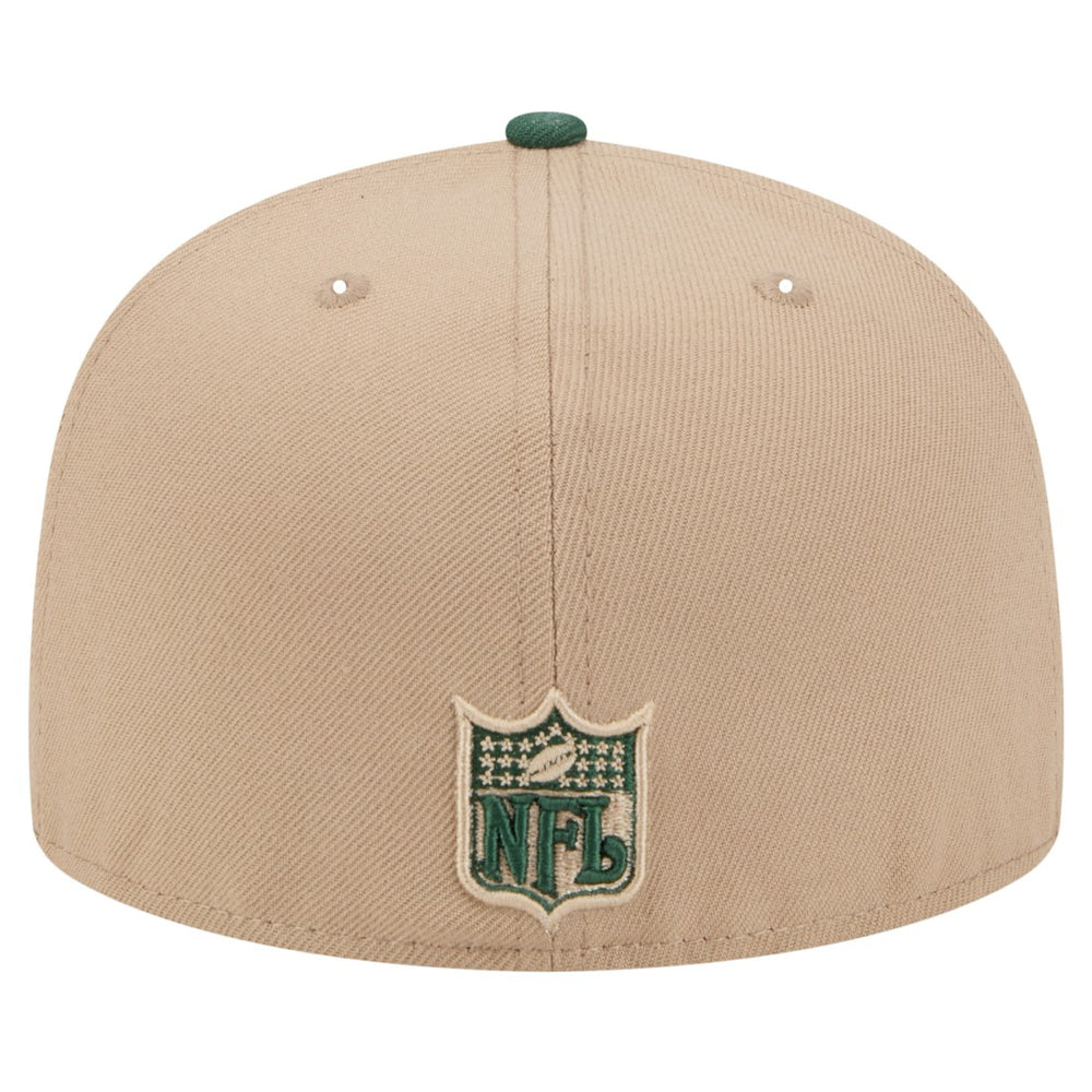 Green Bay Packers New Era Throwback Logo Main 59FIFTY Fitted Hat Tan | NFL