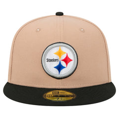 Pittsburgh Steelers New Era Logo Main 59FIFTY Fitted Hat Tan | NFL