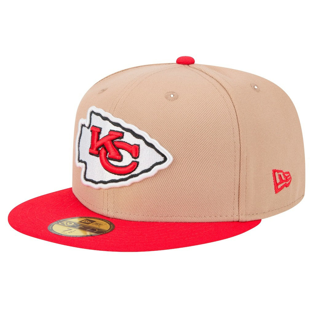 Kansas City Chiefs New Era Logo Main 59FIFTY Fitted Hat Tan | NFL