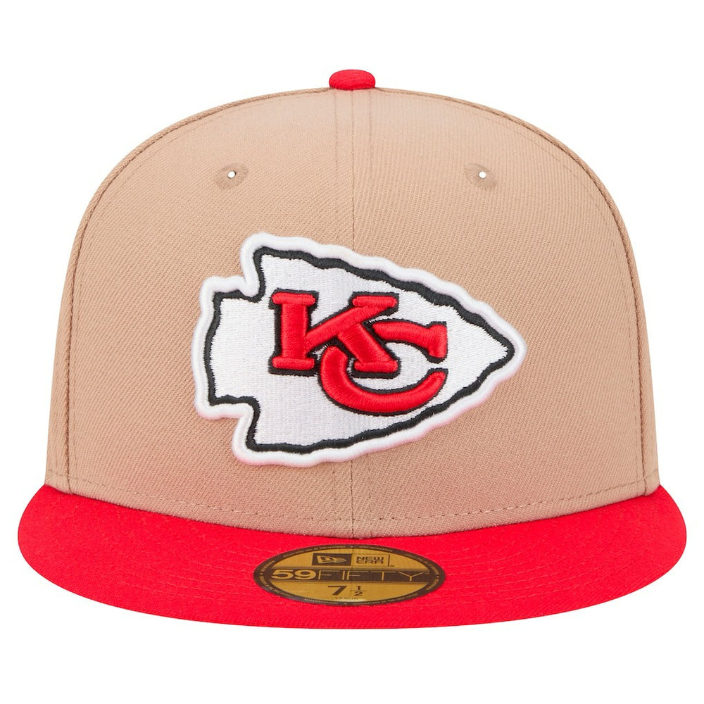 Kansas City Chiefs New Era Logo Main 59FIFTY Fitted Hat Tan | NFL
