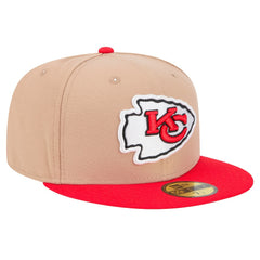 Kansas City Chiefs New Era Logo Main 59FIFTY Fitted Hat Tan | NFL