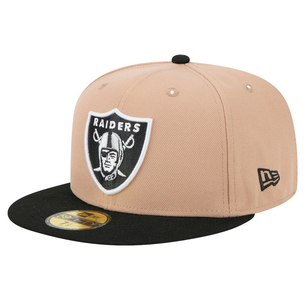Las Vegas Raiders New Era Logo Main 59FIFTY Fitted Hat Tan | NFL