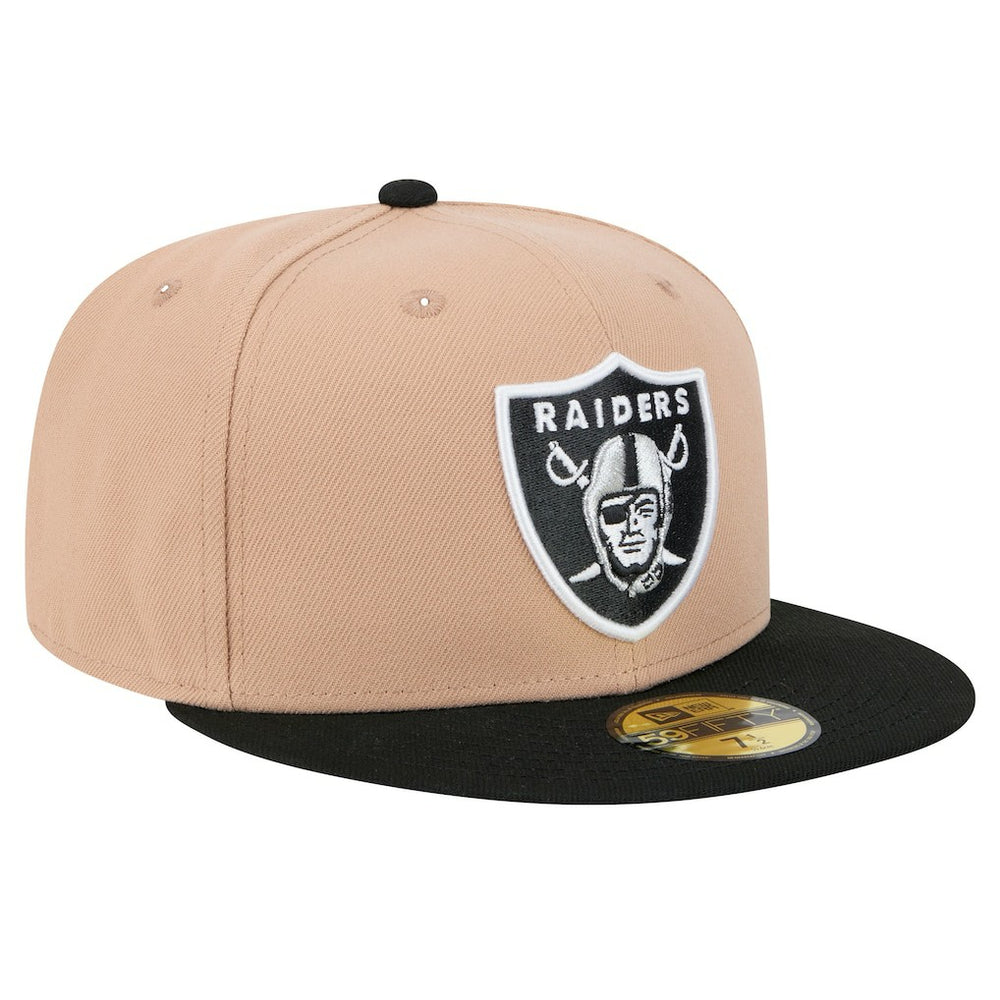 Las Vegas Raiders New Era Logo Main 59FIFTY Fitted Hat Tan | NFL