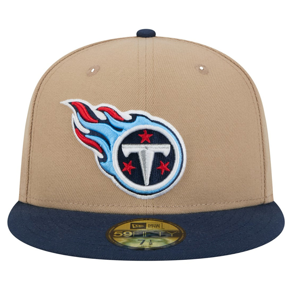 Tennessee Titans New Era Logo Main 59FIFTY Fitted Hat Tan | NFL