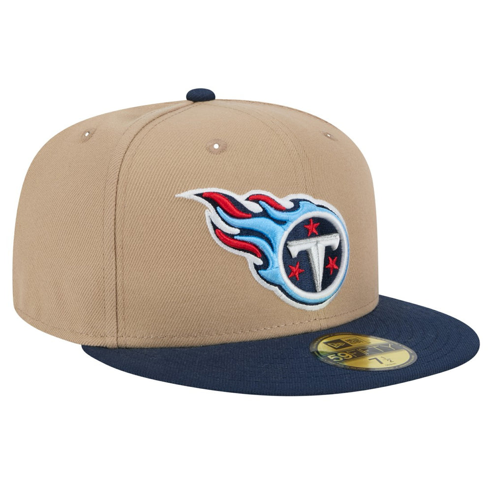 Tennessee Titans New Era Logo Main 59FIFTY Fitted Hat Tan | NFL