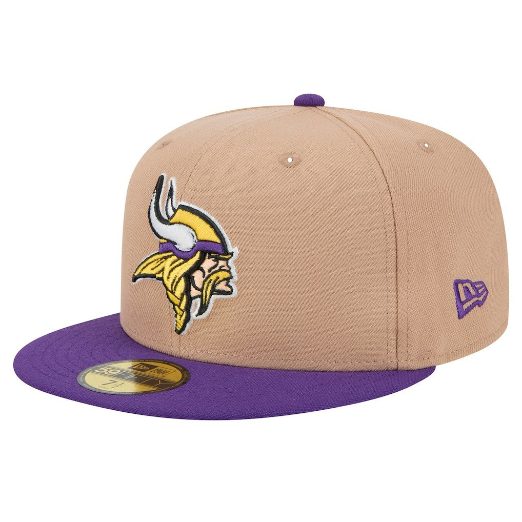 Minnesota Vikings New Era Logo Main 59FIFTY Fitted Hat Tan | NFL