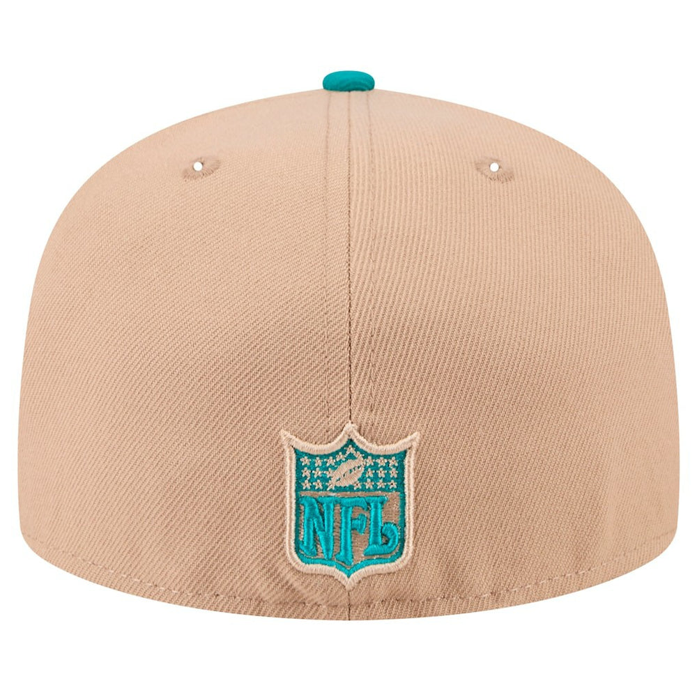 Miami Dolphins New Era Throwback Logo Main 59FIFTY Fitted Hat Tan | NFL
