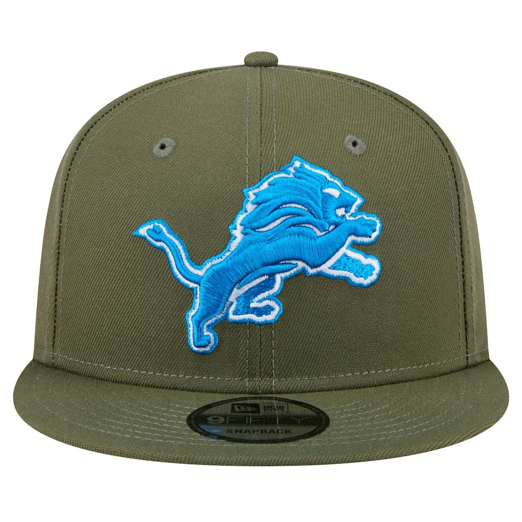 Detroit Lions New Era Main 9FIFTY Snapback Hat Olive | NFL