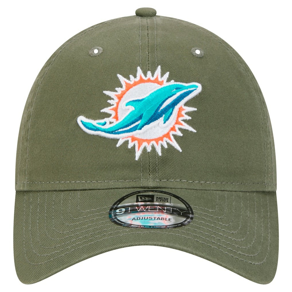 Miami Dolphins New Era Main 9TWENTY Adjustable Hat Olive | NFL