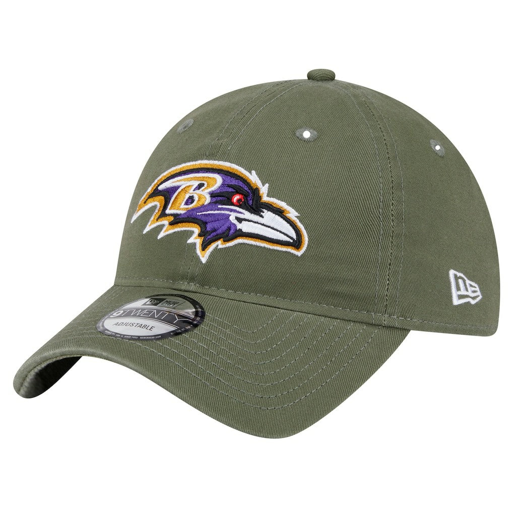 Baltimore Ravens New Era Main 9TWENTY Adjustable Hat Olive | NFL