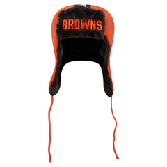 Cleveland Browns New Era Helmet Head Trapper Knit Hat Orange | NFL