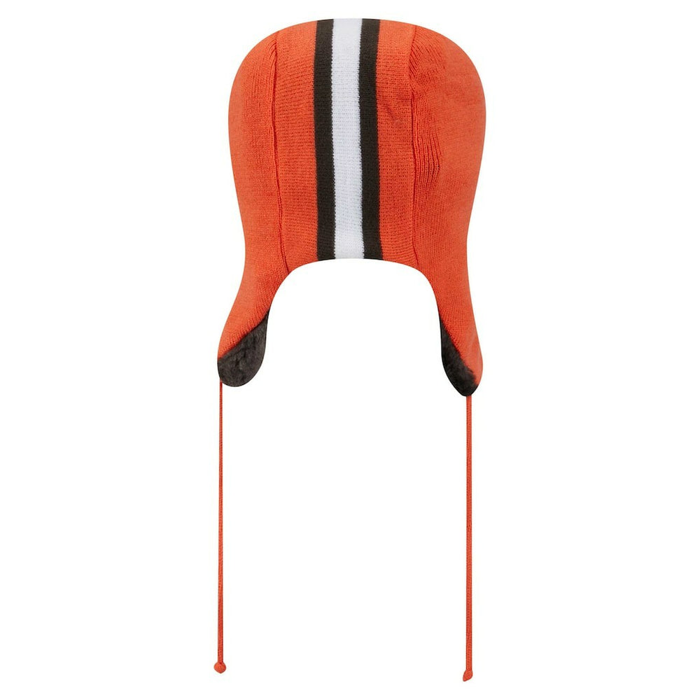 Cleveland Browns New Era Helmet Head Trapper Knit Hat Orange | NFL