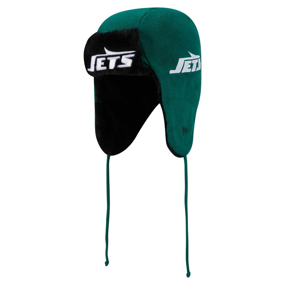 New York Jets New Era Helmet Head Trapper Knit Hat Green | NFL