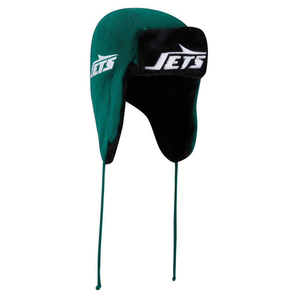 New York Jets New Era Helmet Head Trapper Knit Hat Green | NFL
