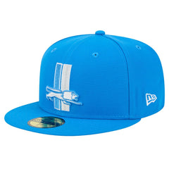 New Era Detroit Lions Blue Alternate Main 59FIFTY Fitted Hat | NFL