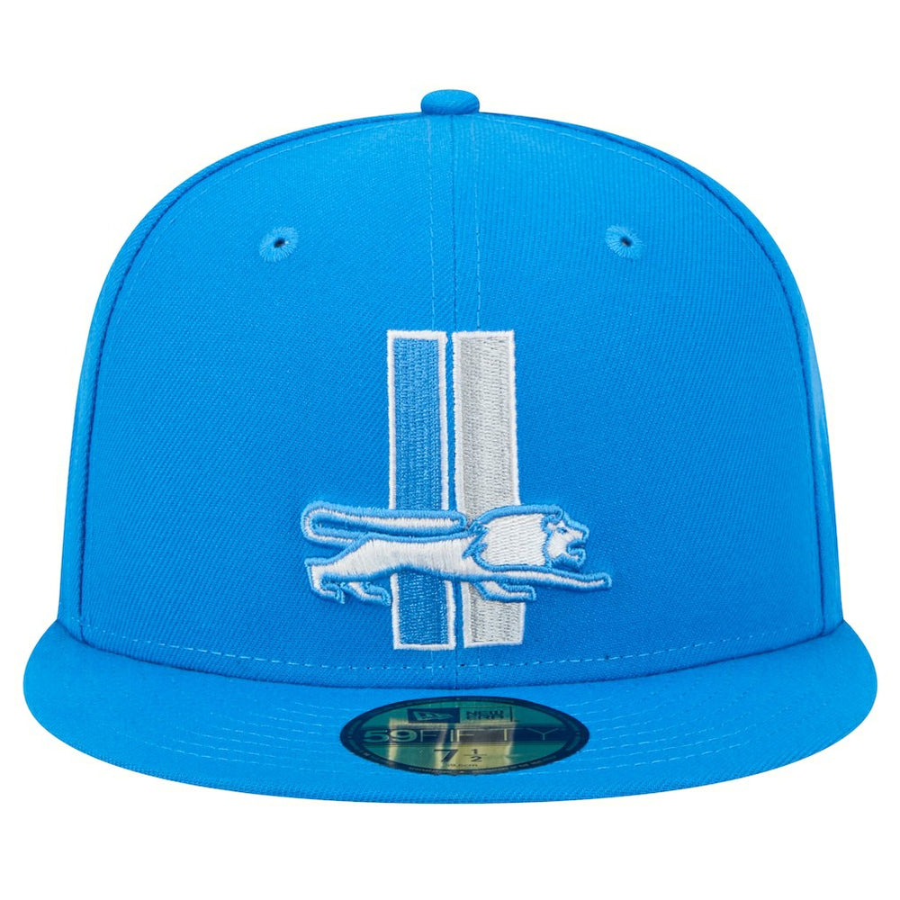New Era Detroit Lions Blue Alternate Main 59FIFTY Fitted Hat | NFL