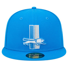 New Era Detroit Lions Blue Alternate Main 59FIFTY Fitted Hat | NFL