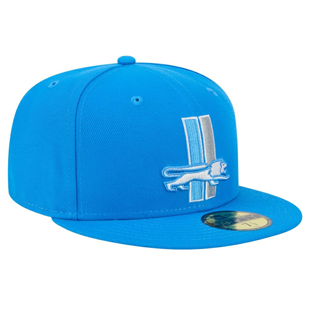 New Era Detroit Lions Blue Alternate Main 59FIFTY Fitted Hat | NFL