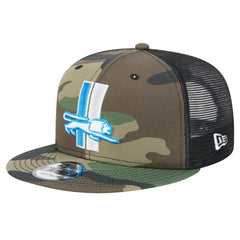 New Era Detroit Lions Camo Alternate Logo Main Trucker 9FIFTY Snapback Hat | NFL