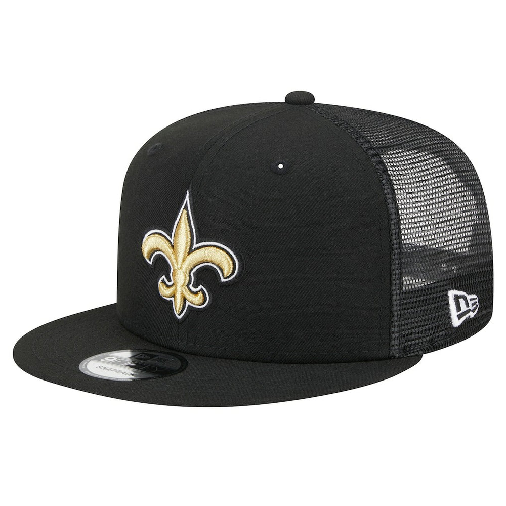 New Orleans Saints New Era Main Trucker 9FIFTY Snapback Hat Black | NFL