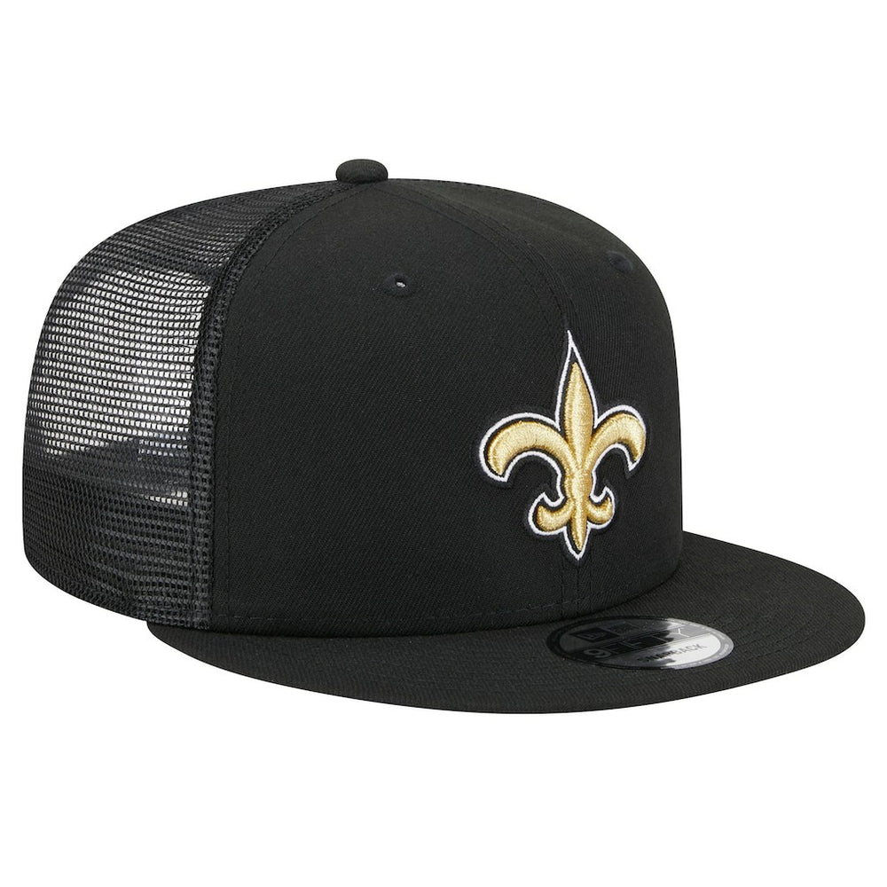 New Orleans Saints New Era Main Trucker 9FIFTY Snapback Hat Black | NFL