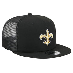 New Orleans Saints New Era Main Trucker 9FIFTY Snapback Hat Black | NFL