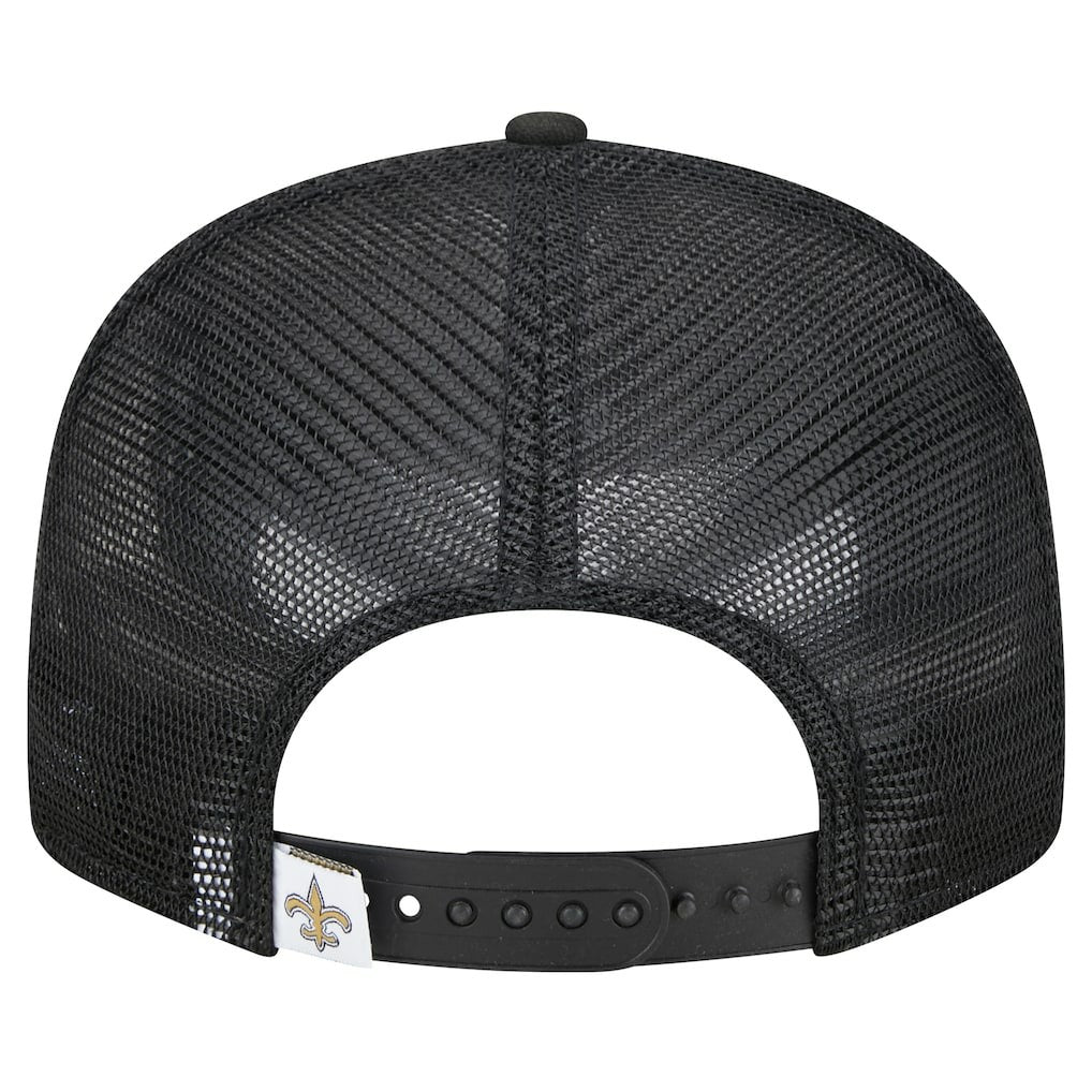 New Orleans Saints New Era Main Trucker 9FIFTY Snapback Hat Black | NFL