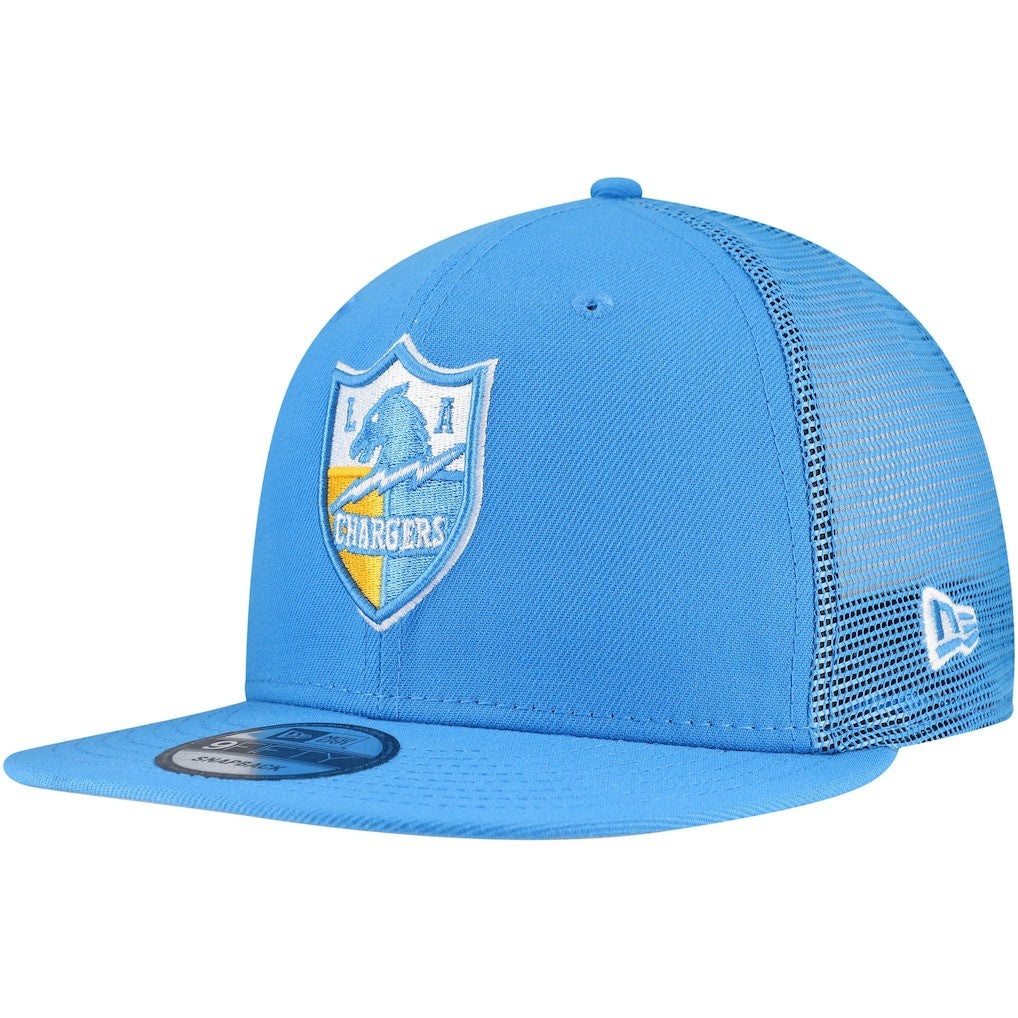 Los Angeles Chargers New Era Throwback Main Trucker 9FIFTY Snapback Hat Powder Blue | NFL