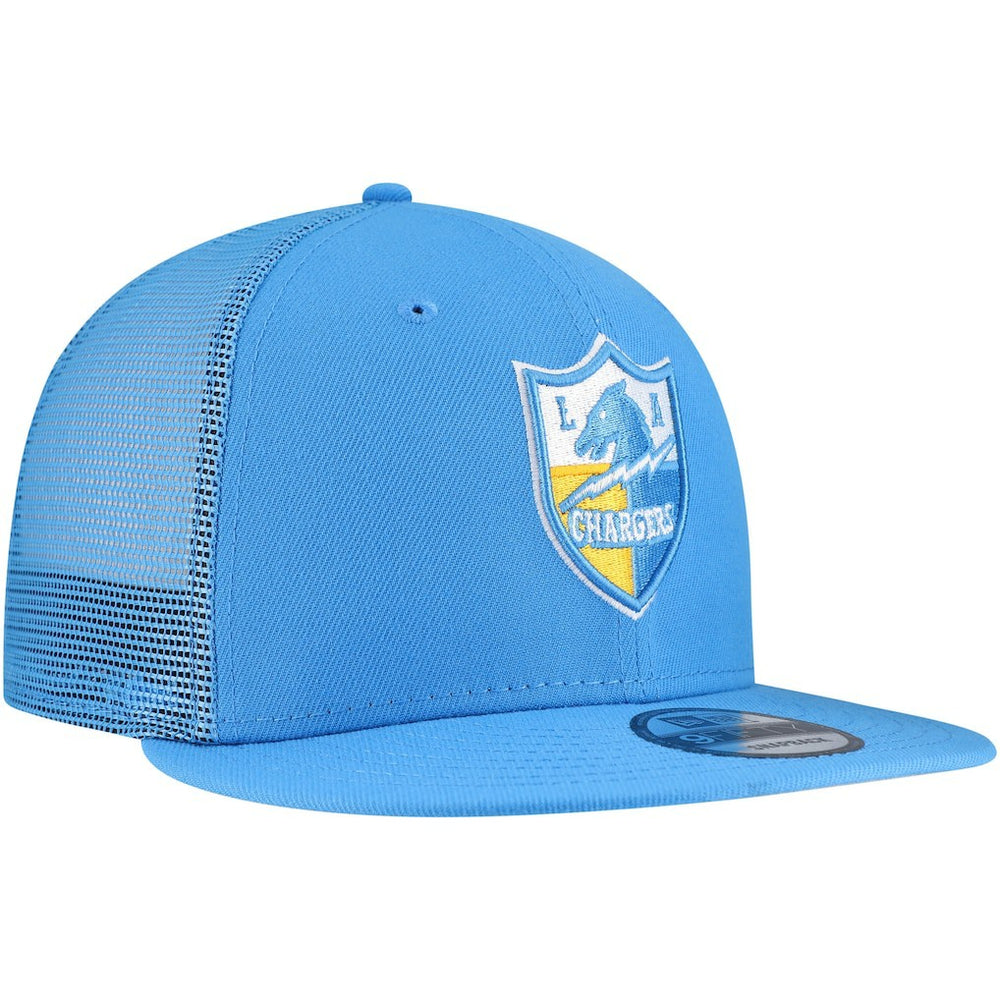 Los Angeles Chargers New Era Throwback Main Trucker 9FIFTY Snapback Hat Powder Blue | NFL