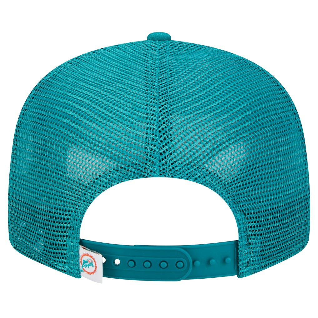 Miami Dolphins New Era Throwback Main Trucker 9FIFTY Snapback Hat Aqua | NFL