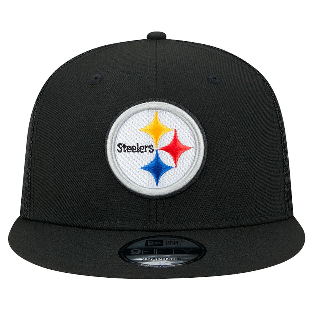 Pittsburgh Steelers New Era Main Trucker 9FIFTY Snapback Hat Black | NFL