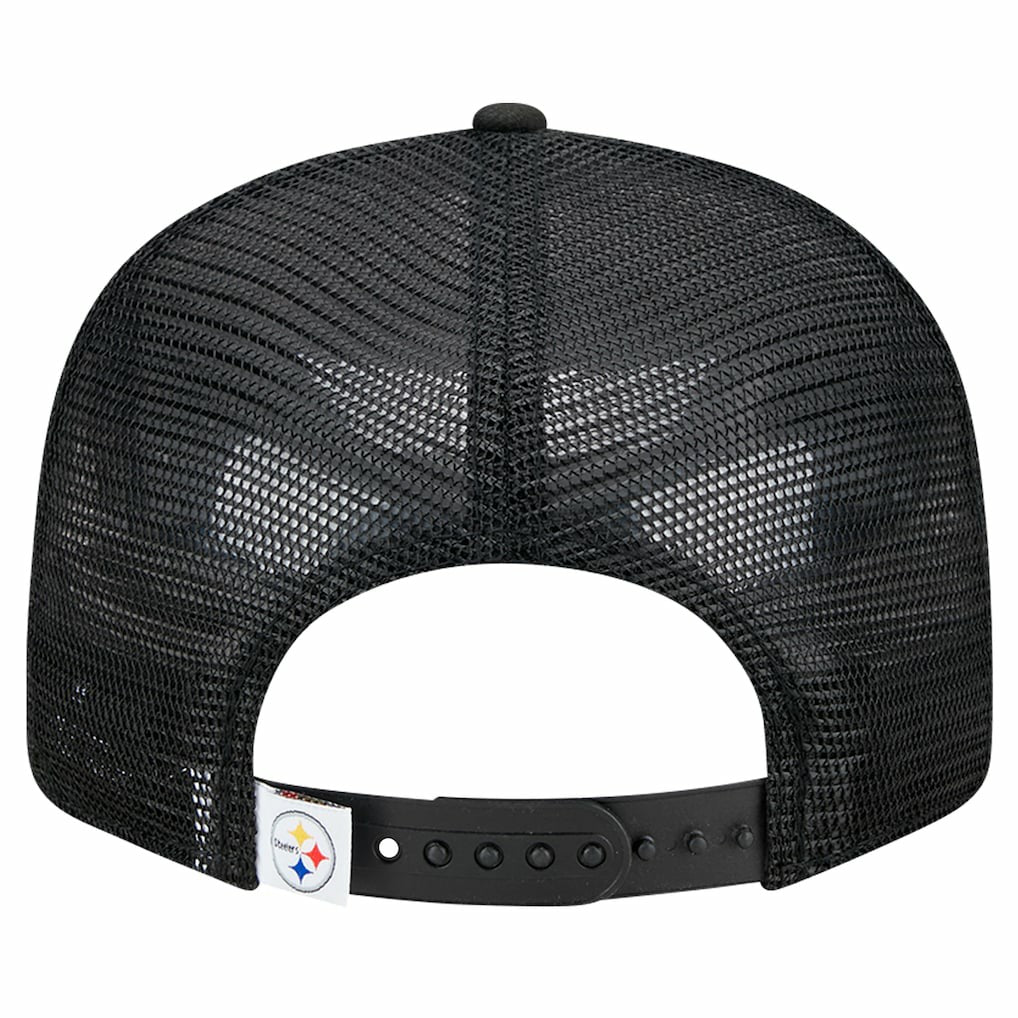 Pittsburgh Steelers New Era Main Trucker 9FIFTY Snapback Hat Black | NFL