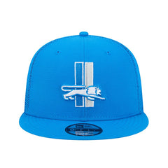 Detroit Lions New Era Throwback Main Trucker 9FIFTY Snapback Hat Blue | NFL