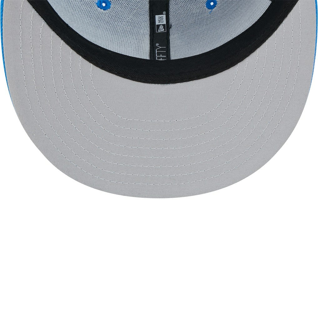 Detroit Lions New Era Throwback Main Trucker 9FIFTY Snapback Hat Blue | NFL