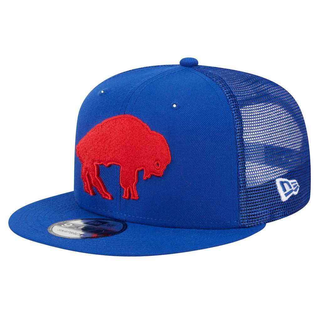 Buffalo Bills New Era Throwback Main Trucker 9FIFTY Snapback Hat Royal | NFL