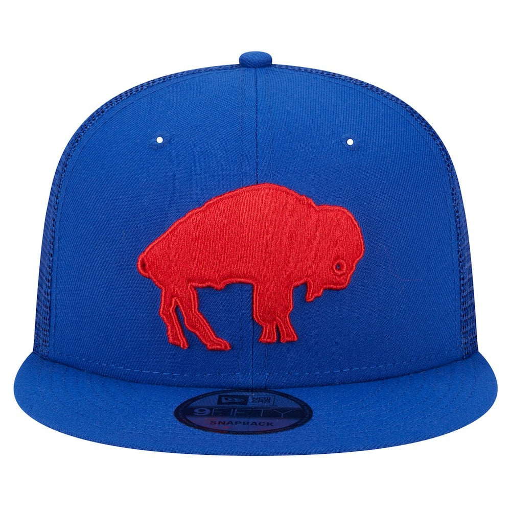 Buffalo Bills New Era Throwback Main Trucker 9FIFTY Snapback Hat Royal | NFL