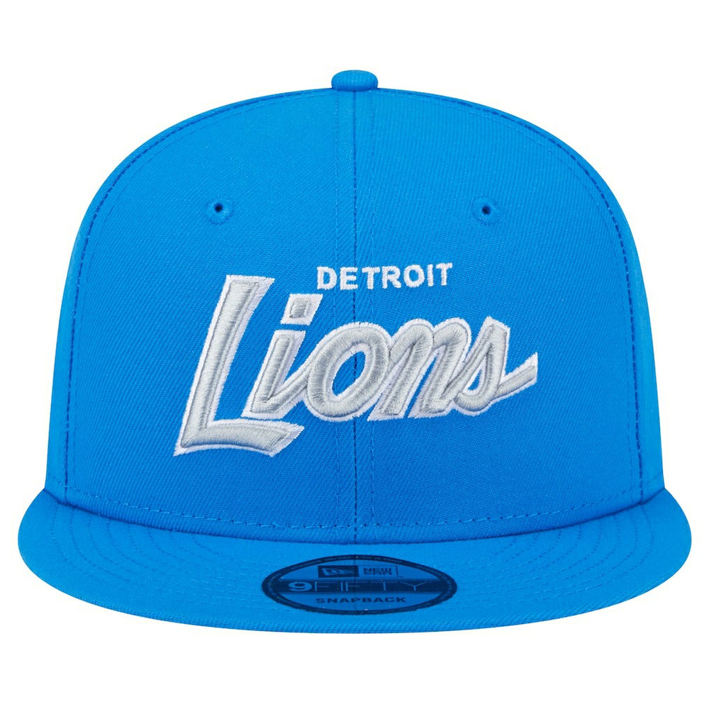 Detroit Lions New Era Main Script 9FIFTY Snapback Hat Blue | NFL
