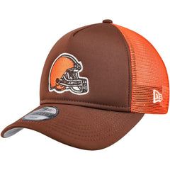 Cleveland Browns New Era Youth A-Frame 9FORTY Trucker Adjustable Hat Brown | NFL