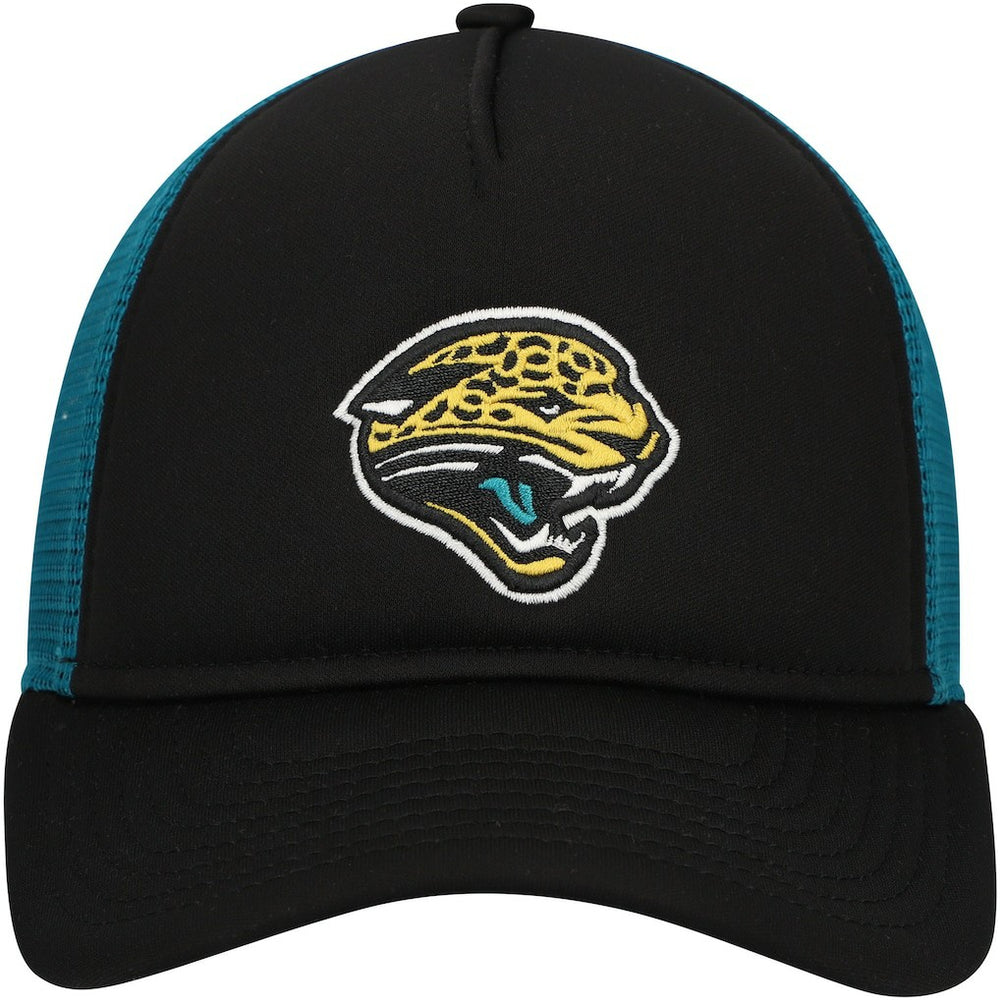 Jacksonville Jaguars New Era Youth A-Frame 9FORTY Trucker Adjustable Hat Black | NFL
