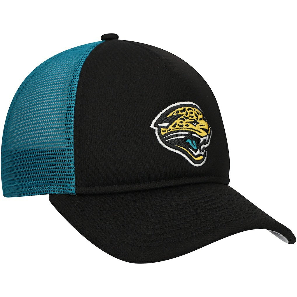 Jacksonville Jaguars New Era Youth A-Frame 9FORTY Trucker Adjustable Hat Black | NFL