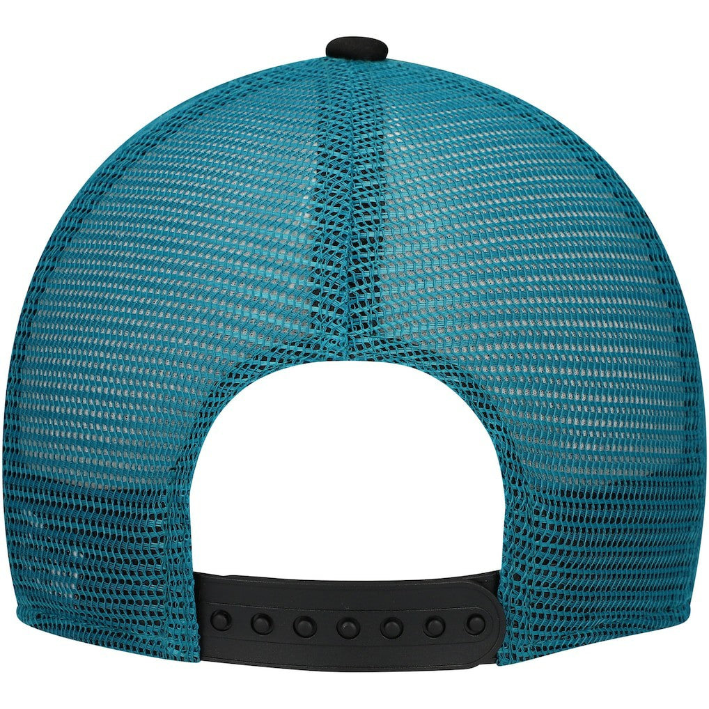 Jacksonville Jaguars New Era Youth A-Frame 9FORTY Trucker Adjustable Hat Black | NFL