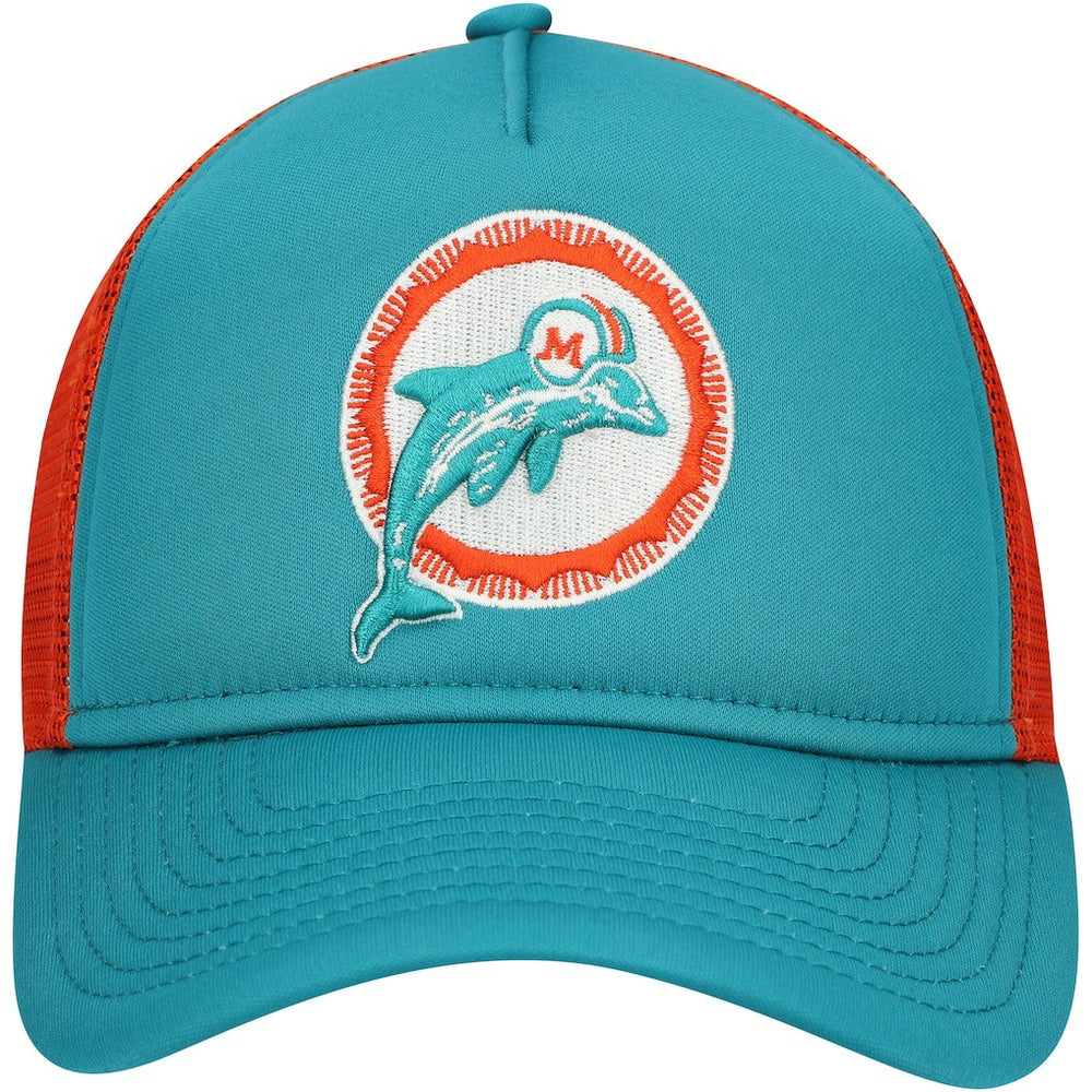 Miami Dolphins New Era Youth A-Frame 9FORTY Trucker Adjustable Hat Aqua | NFL