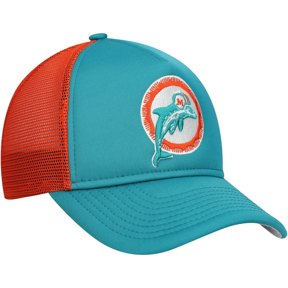Miami Dolphins New Era Youth A-Frame 9FORTY Trucker Adjustable Hat Aqua | NFL