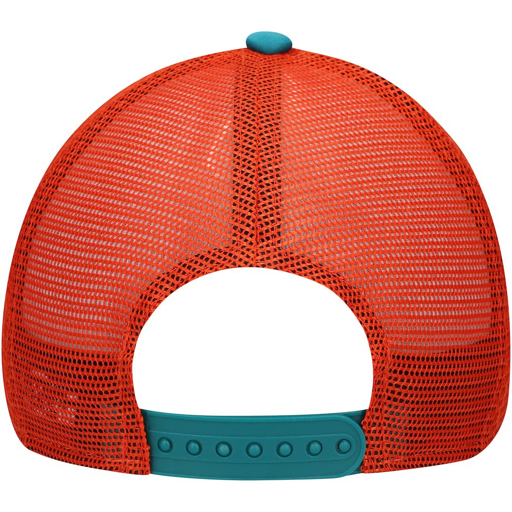 Miami Dolphins New Era Youth A-Frame 9FORTY Trucker Adjustable Hat Aqua | NFL