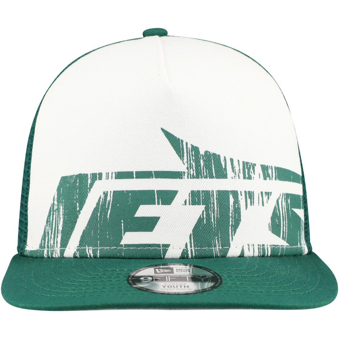 New York Jets New Era Youth Distressed 9FIFTY A-Frame Snapback Hat White/Green | NFL