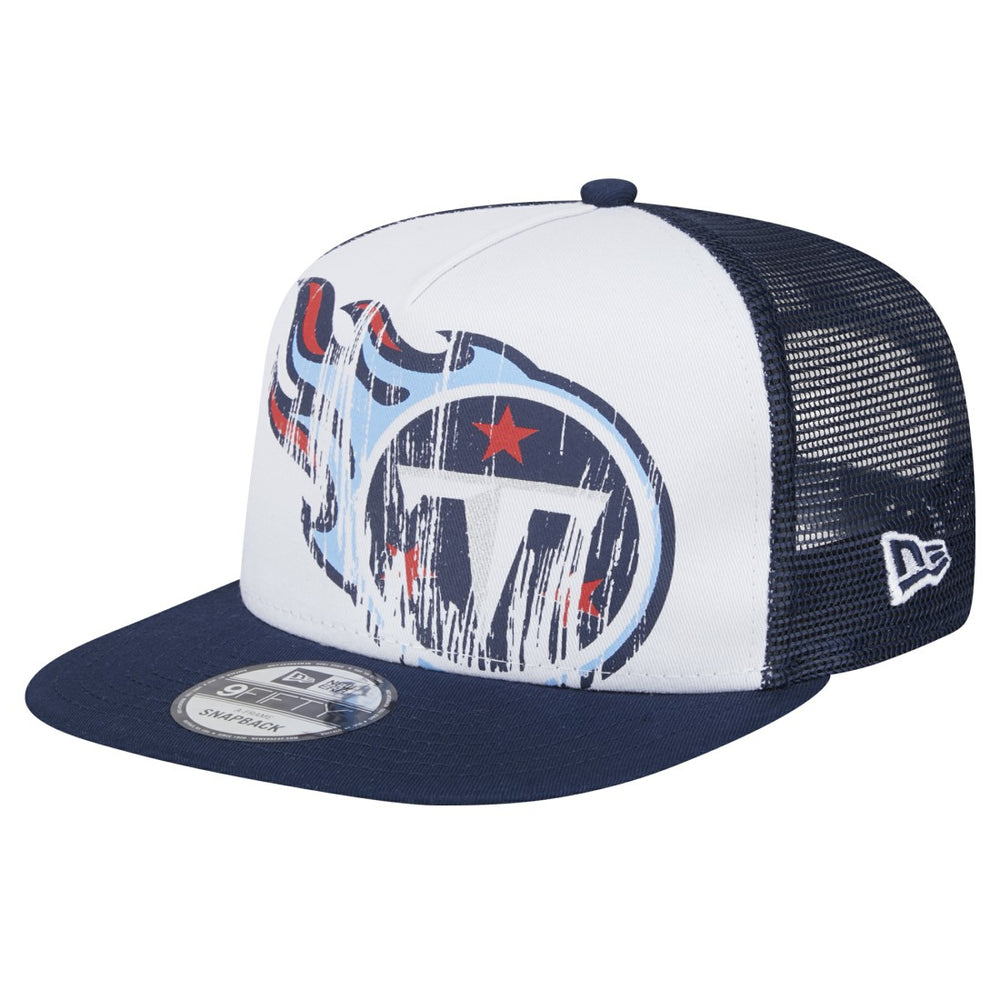 Tennessee Titans New Era Youth Distressed 9FIFTY A-Frame Snapback Hat White/Navy | NFL
